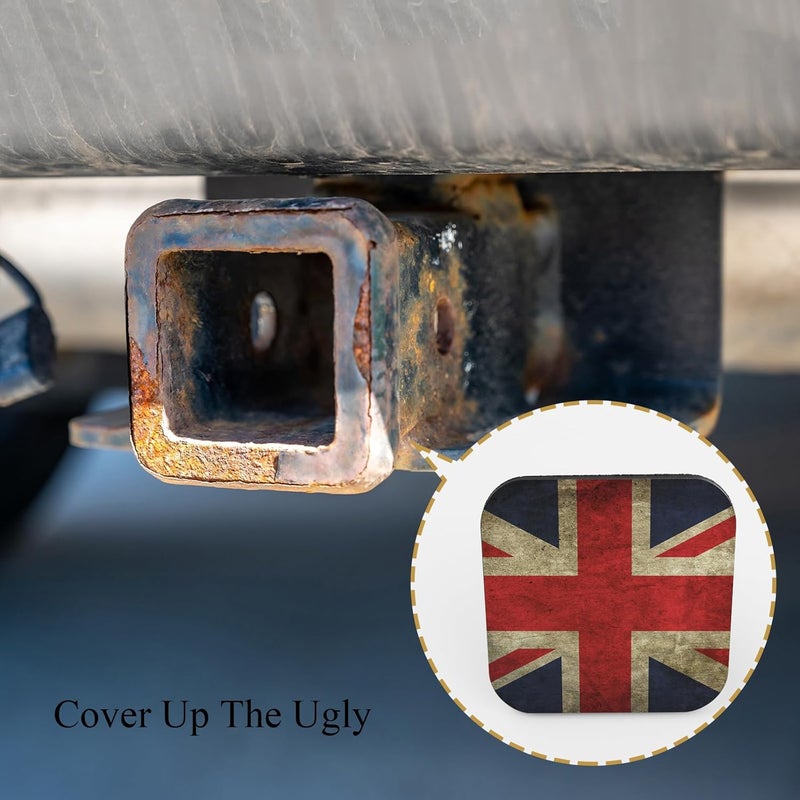 Tnomchey UK Flag Hitch Plug Cover Retro Grunge United Kingdom Flag of Great Britain 2 Inch Tow Hitch Cover Tube Cover Plug Cap Rubber Compatible with Most Auto Cars Trucks for 2 Inch Receivers - Image 4